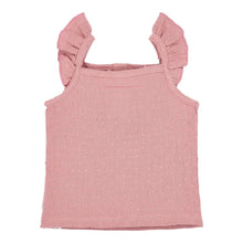 Top Smanicato Bambina in Cotone Biologico con Volant - Pink Blush