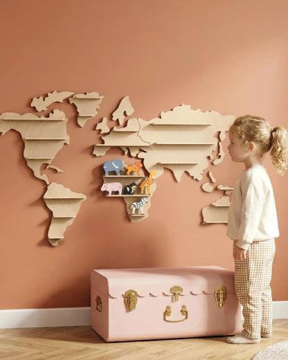 Mappamondo Scaffale Espositore in Legno con Figures 'Global Animal Collection' (3+ Anni)