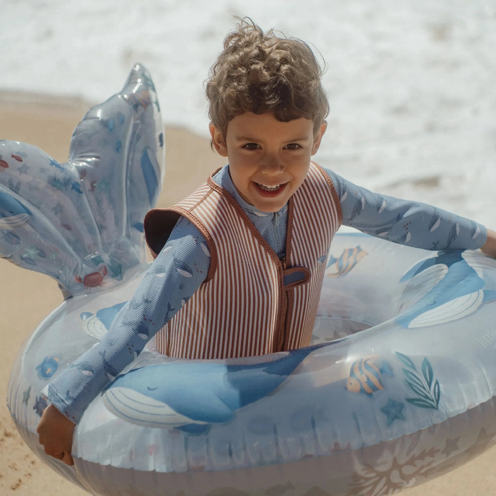 Costume da Bagno a Maniche Lunghe 'Ocean Splash' (Protezione UPF40+ e Zip)