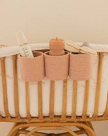 Set 3 Mini Cestini Portaoggetti da Culla 'Bamboo' - Vintage Nude
