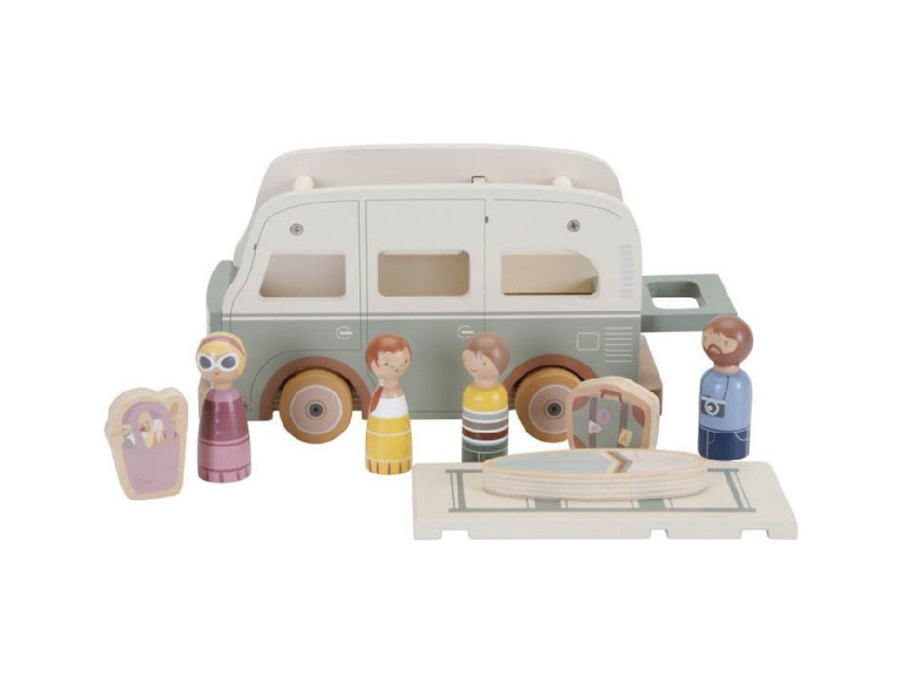 Camper Vintage in Legno FSC con Personaggi e Accessori Little Dutch (18+ Mesi)