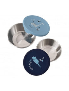 Set 2 Contenitori Porta Snack in Acciaio Inox e Silicone (Salvaspazio)