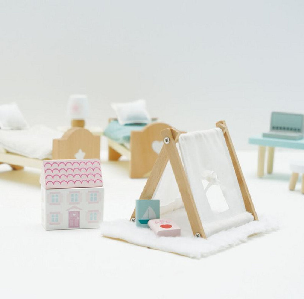 Set Arredo Cameretta dei Bambini in Legno per Casa delle Bambole