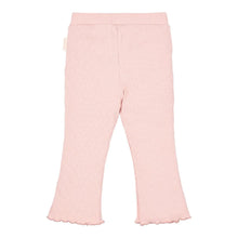 Pantaloni a Zampa Bambina in Cotone Biologico a Costine - Fairy Pink