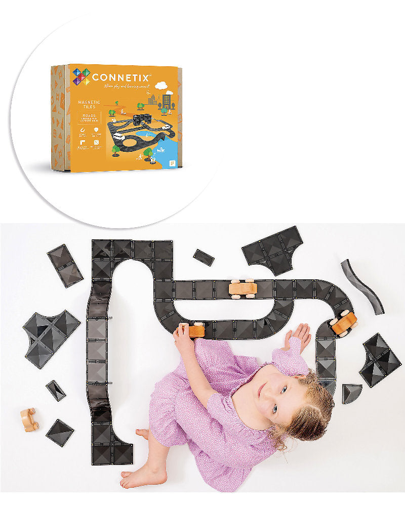 Set di Costruzioni Magnetiche 'Roads Creative Pack' Connetix - 48 Pezzi