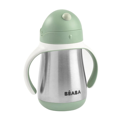 Tazza con cannuccia e manici in acciaio - 250ml