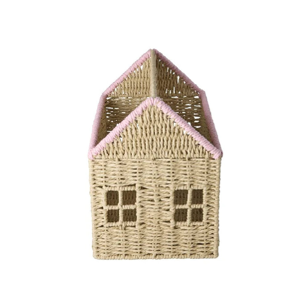 Casetta in rafia- Contenitore per libri - 21x30x35cm
