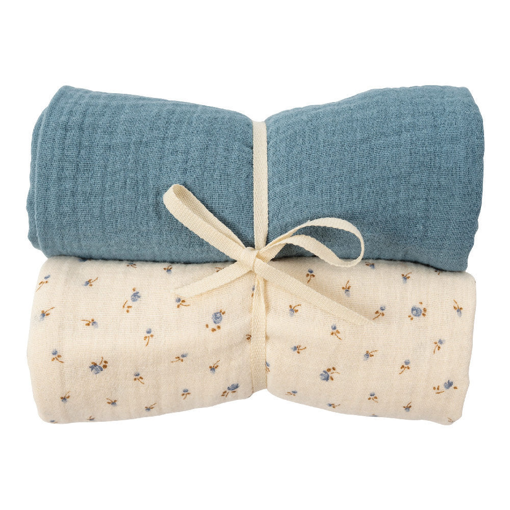 Set 2 mussole 65x65cm - 100% Cotone organico - Certicate GOTS