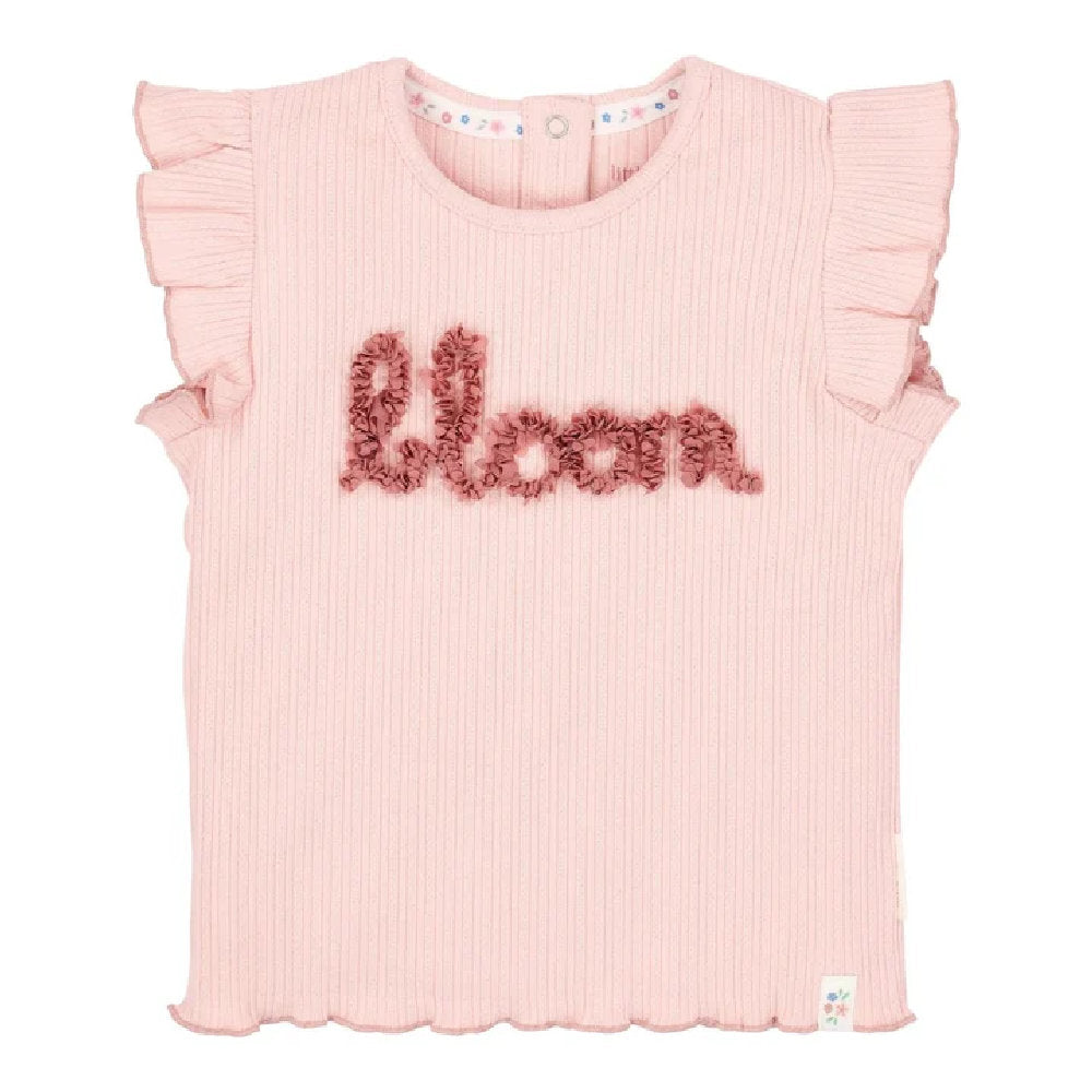 Maglietta Senza Maniche Bambina in Cotone Biologico a Costine - Fairy Pink