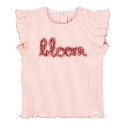 Maglietta Senza Maniche Bambina in Cotone Biologico a Costine - Fairy Pink