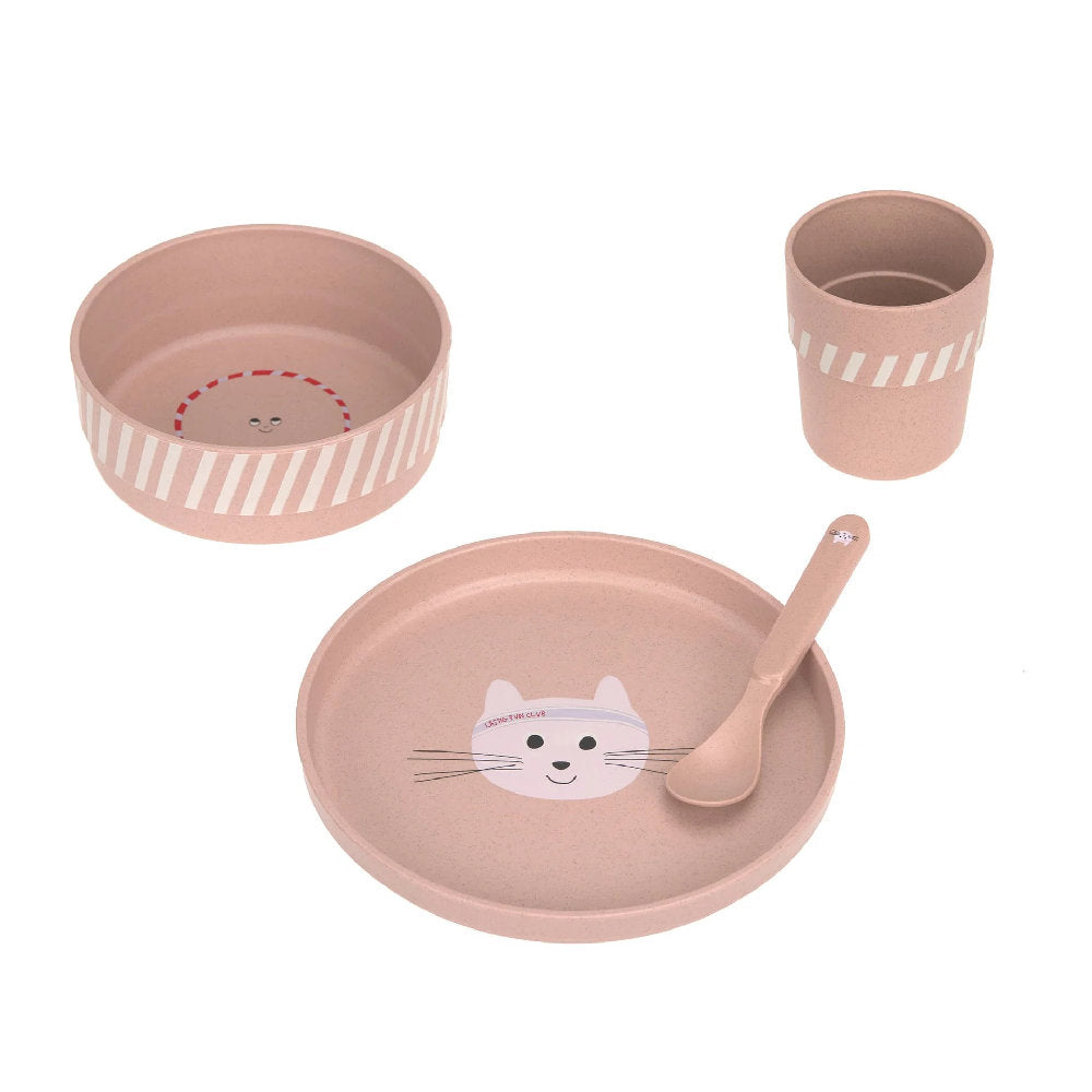 Set piatti 4 pezzi - Ciotola, piatto,bicchiere e cucchiaio