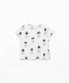T-SHIRT DI MAGLIA FIAMMA CON STAMPA
