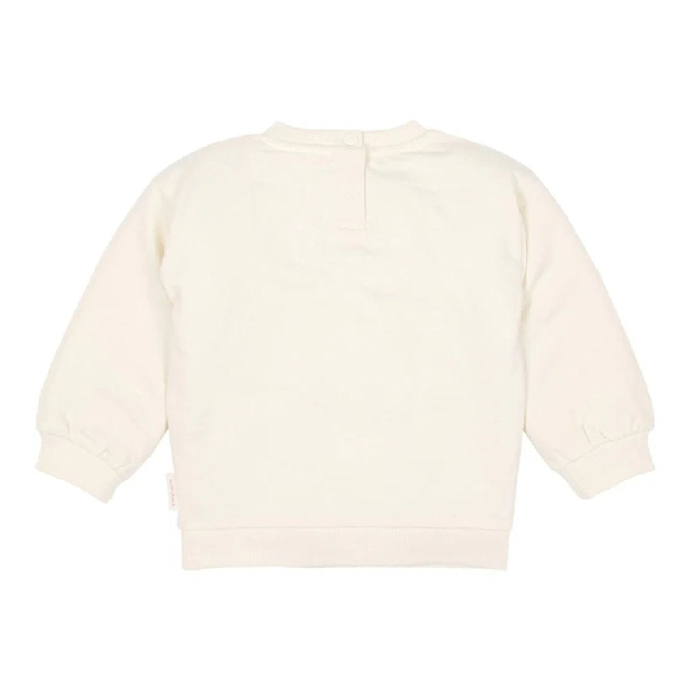 Maglioncino in Felpa Leggera di Cotone Biologico - Color Crema con Ricamo