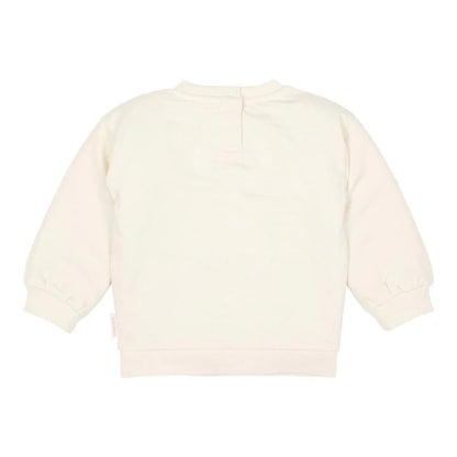 Maglioncino in Felpa Leggera di Cotone Biologico - Color Crema con Ricamo