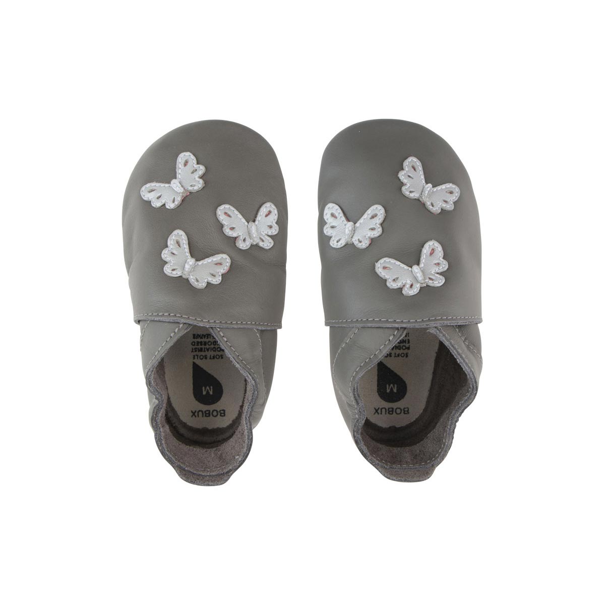 Scarpine Soft Sole Farfalle grigie