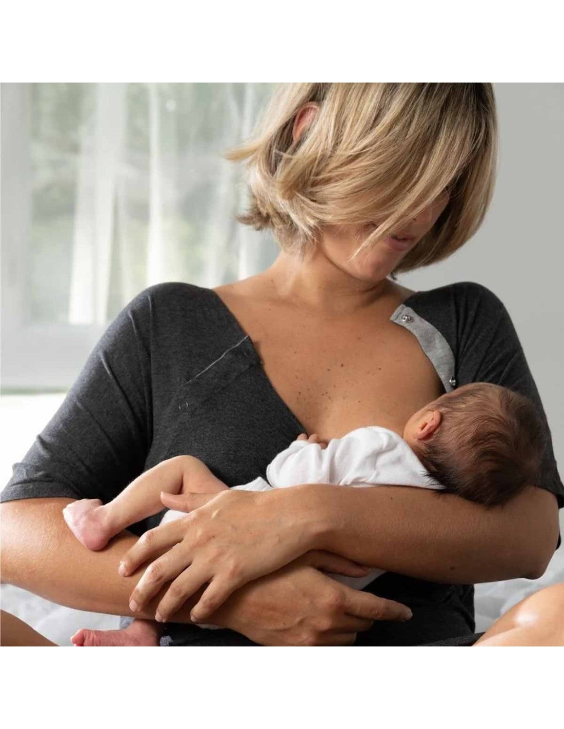 Camicia da Parto e Allattamento in Viscosa - Comfort e Funzionalità Ospedaliera
