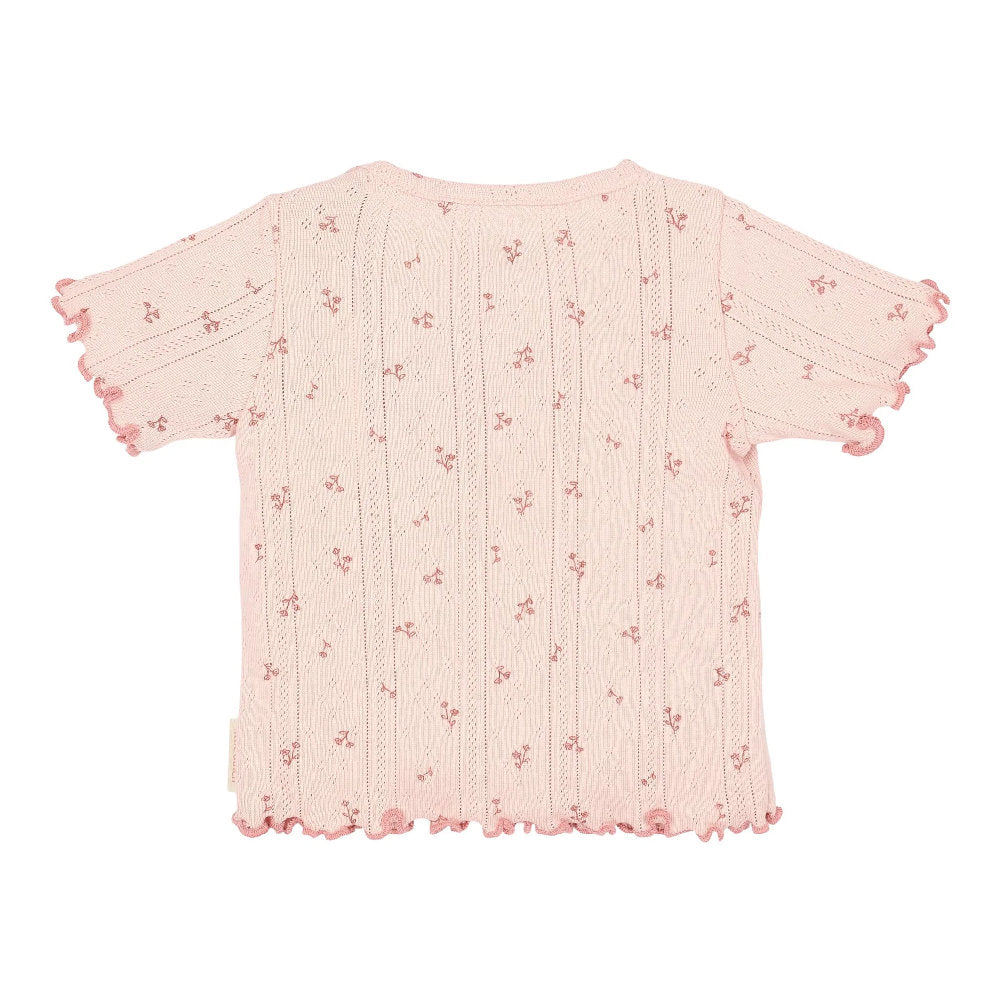 T-Shirt maniche Corte in Cotone Biologico Pointelle - Fairy Flowers