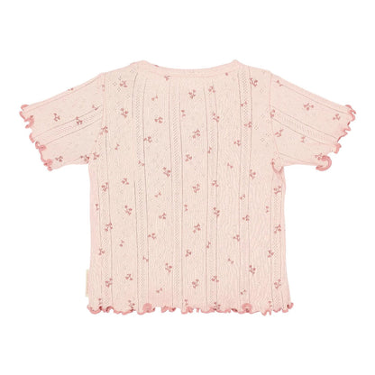 T-Shirt maniche Corte in Cotone Biologico Pointelle - Fairy Flowers