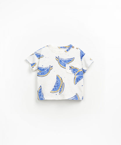 T-shirt in jersey stampato