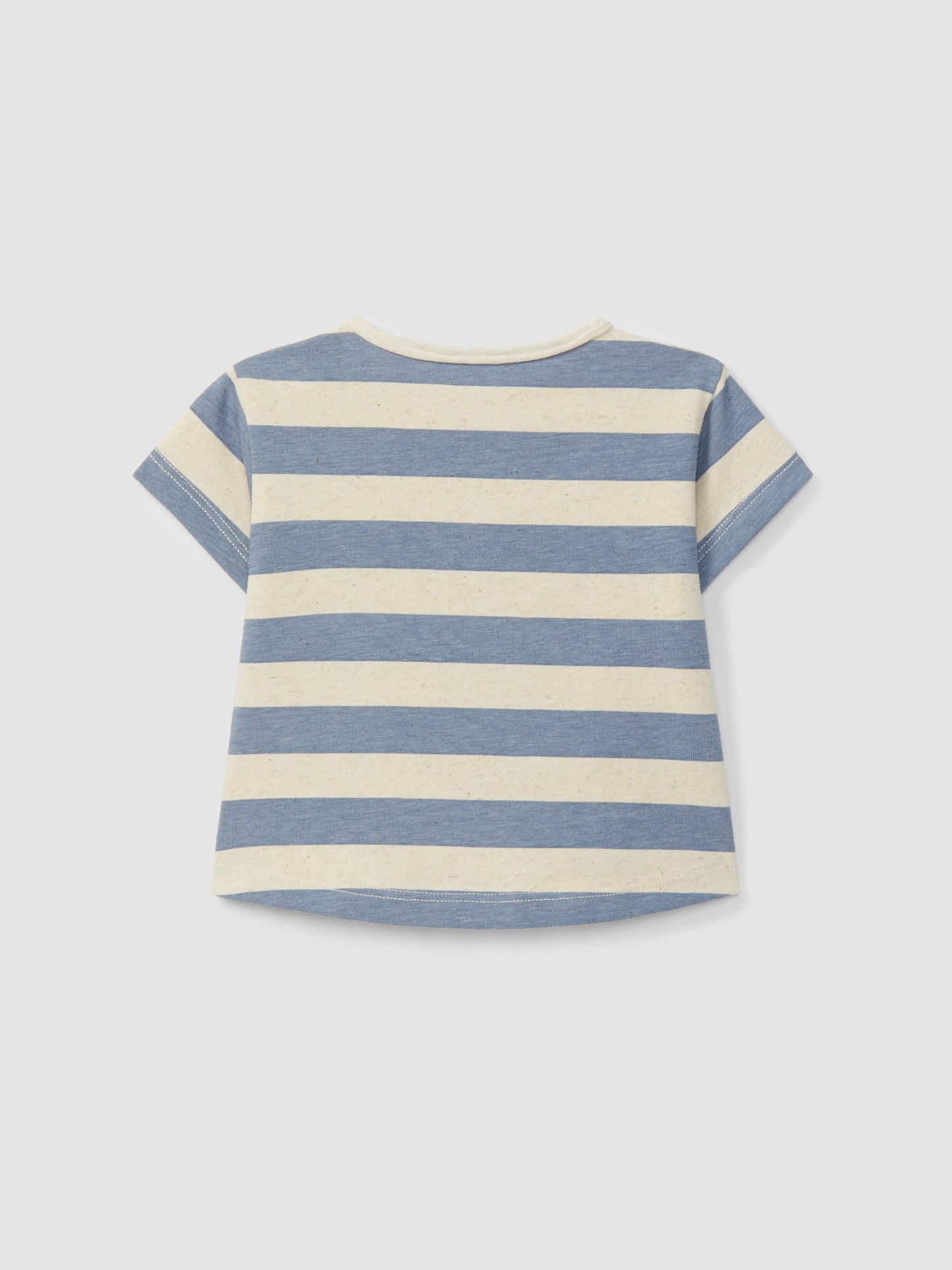 T-shirt in Jersey di Cotone e Lino a Righe