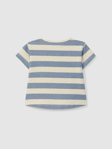 T-shirt in Jersey di Cotone e Lino a Righe
