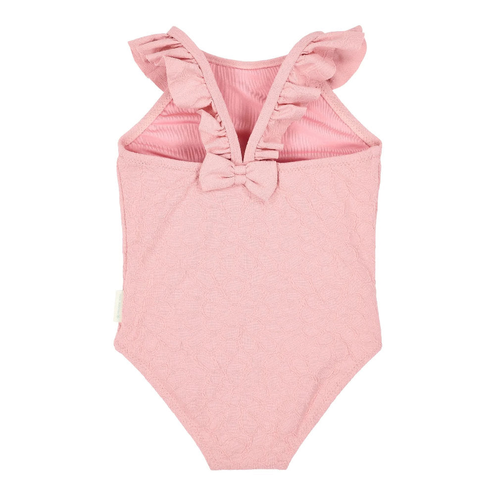 Costume da Bagno Bimba 'Dreamy Pink Rose' (Tessuto 3D e Bottoni al Cavallo)