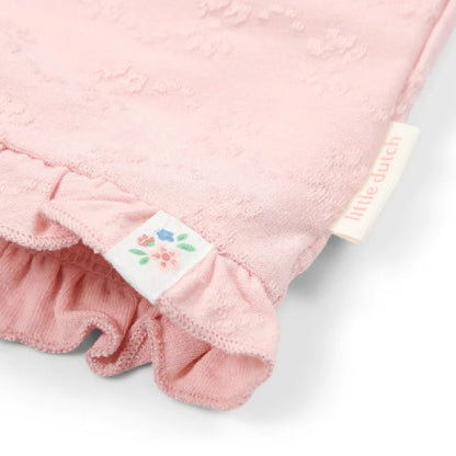 Pantaloncini Corti Bambina con Volant e Motivo Floreale a Rilievo - Fairy Pink