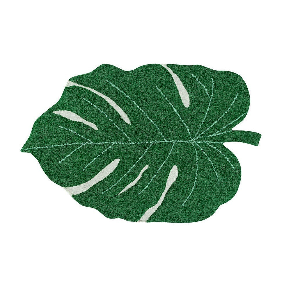 Tappeto lavabile Foglia di Monstera - 97% cotone naturale - Lavabile in lavatrice