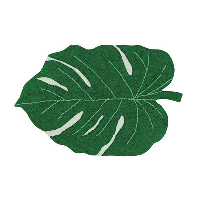 Tappeto lavabile Foglia di Monstera - 97% cotone naturale - Lavabile in lavatrice