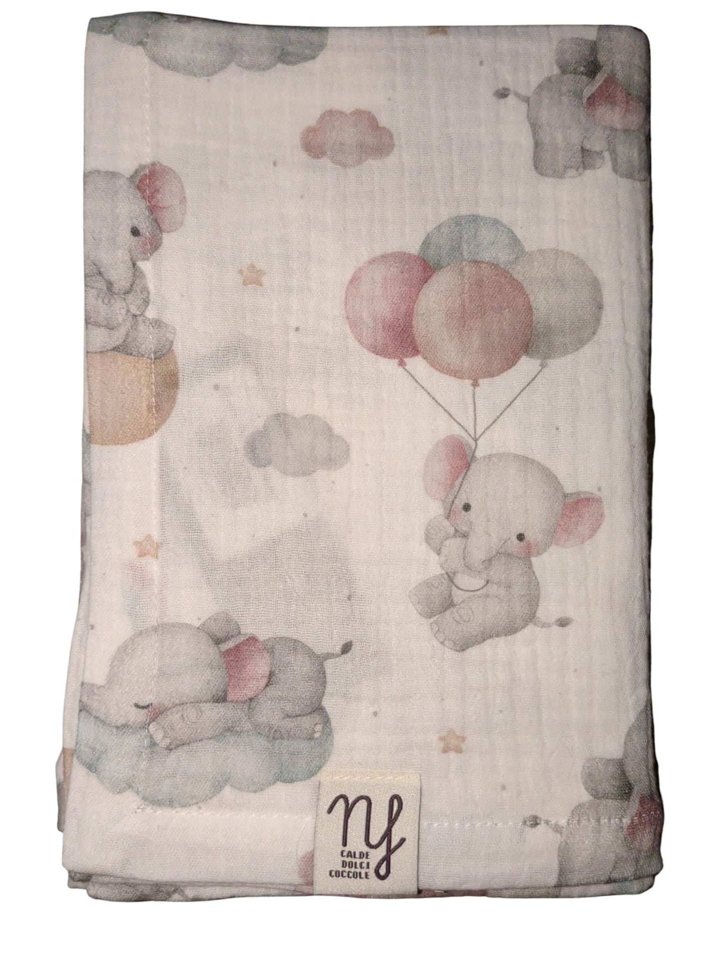 Mussola per neonato in doppia garza di Cotone (Multiuso e Made in Italy) - 90x65cm