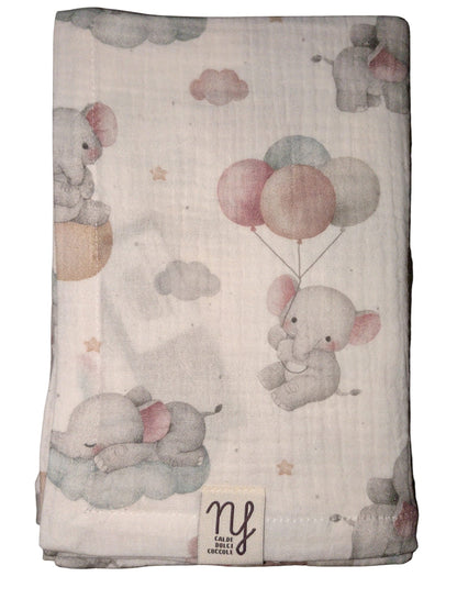 Mussola per neonato in doppia garza di Cotone (Multiuso e Made in Italy) - 90x65cm
