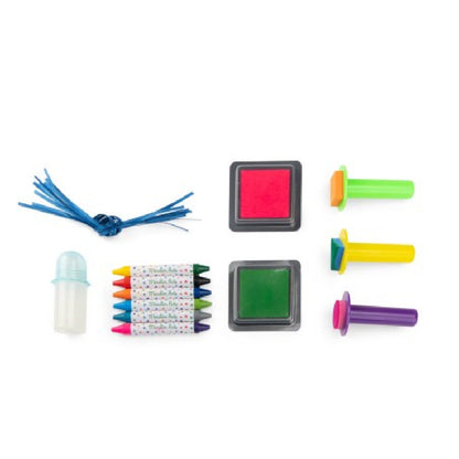 Set Creativo 3-in-1 con Adesivi, Timbri e Colori