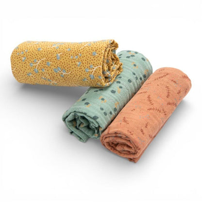 Set 3 pezzi di mussola 70x70 cm - Cotone Bio - Moulin Roty