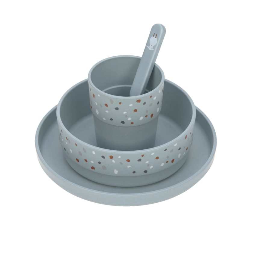 Set piatti 4 pezzi - Ciotola, piatto,bicchiere e cucchiaio