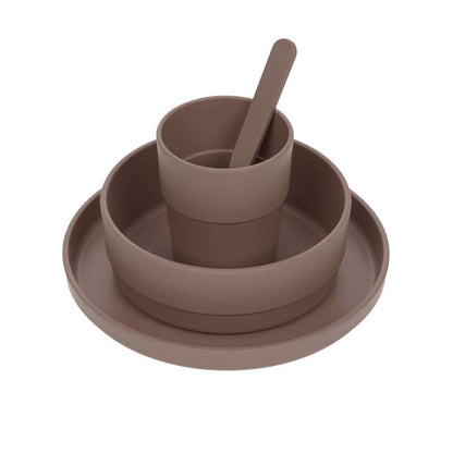 Set piatti 4 pezzi - Ciotola, piatto,bicchiere e cucchiaio