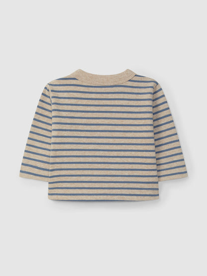 Maglia a maniche lunghe con stampa a righe - Jersey di cotone