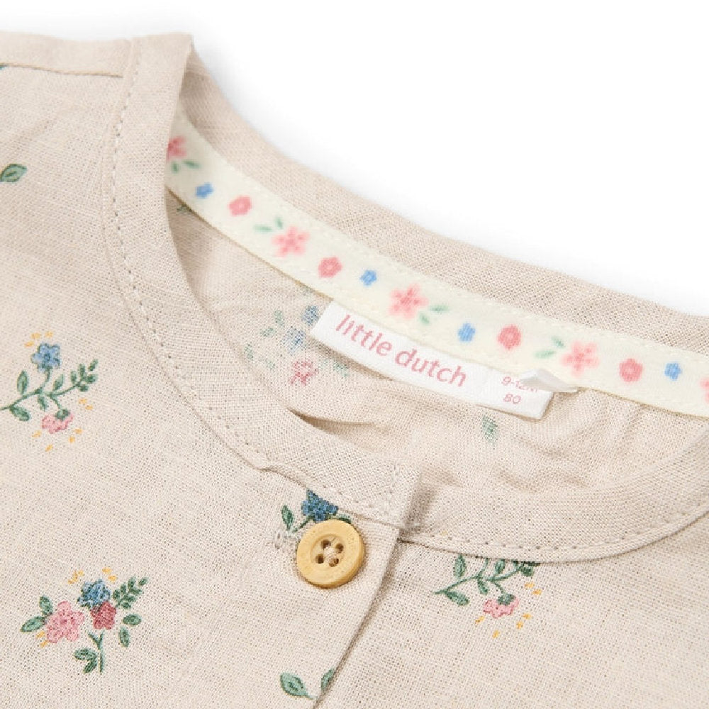 Blusa Camicetta Bambina in Cotone Biologico Effetto Lino - Stampa Fairy Bloom
