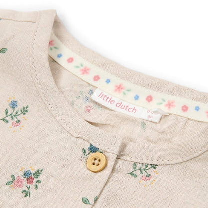 Blusa Camicetta Bambina in Cotone Biologico Effetto Lino - Stampa Fairy Bloom