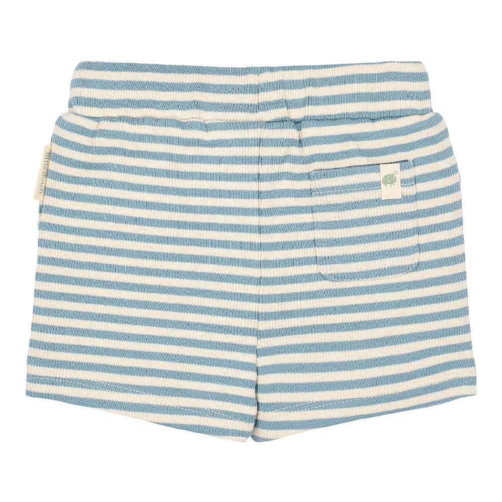 Pantaloncini Corti a Righe a Costine in Cotone Biologico