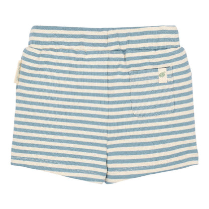 Pantaloncini Corti a Righe a Costine in Cotone Biologico