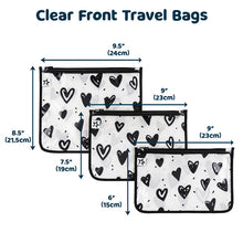 Set 3 Bustine da Viaggio Impermeabili con Zip - Trasparenti e in materiale riciclato OEKO-TEX