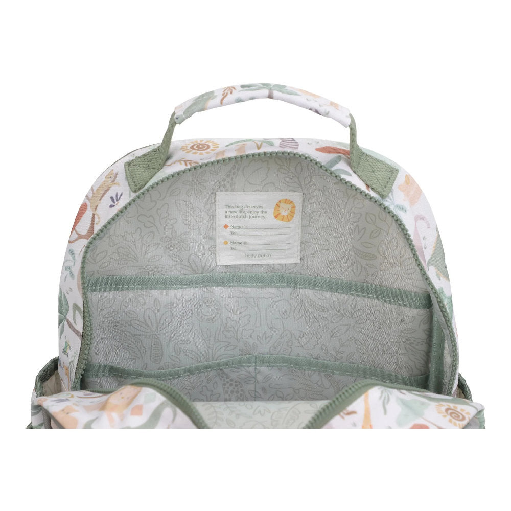 Zainetto per Bambini 'Safari Friends' con Tasche Portaborraccia e Targhetta Nome