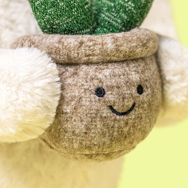 Peluche morbido Coniglio con piantina - Cream Bunny with plant