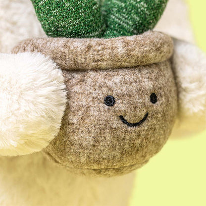 Peluche morbido Coniglio con piantina - Cream Bunny with plant