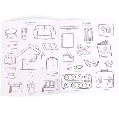Libro da Colorare I Primi Passi - Moulin Roty - Les Popipop - Album con 125 Stickers