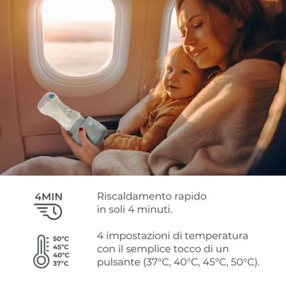 Scaldabiberon portatile universale - riscalda il latte in 4 minuti