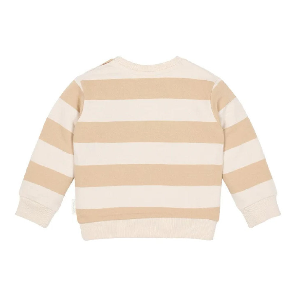 Maglioncino Bambino in Felpa Leggera a Righe in Cotone Biologico - Color Biscotto