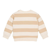 Maglioncino Bambino in Felpa Leggera a Righe in Cotone Biologico - Color Biscotto
