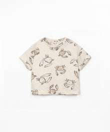 T-SHIRT DI MAGLIA FIAMMA CON STAMPA