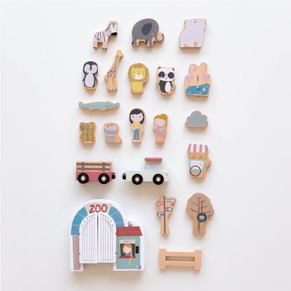 Set il trenino dello Zoo in legno
